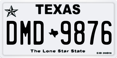 TX license plate DMD9876