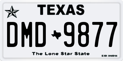 TX license plate DMD9877