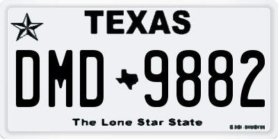 TX license plate DMD9882