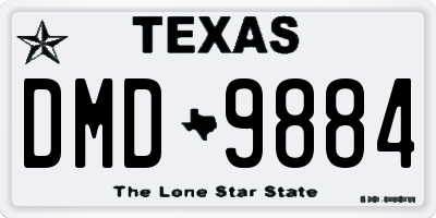 TX license plate DMD9884