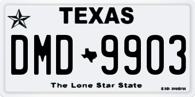 TX license plate DMD9903