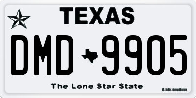 TX license plate DMD9905