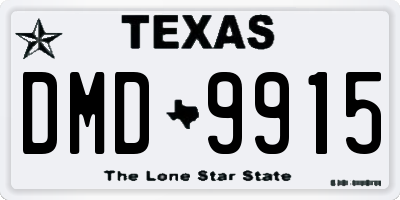 TX license plate DMD9915