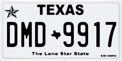TX license plate DMD9917