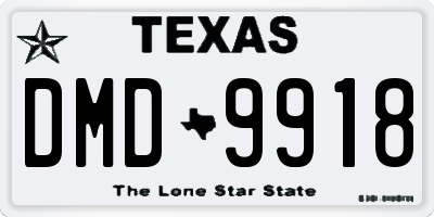 TX license plate DMD9918