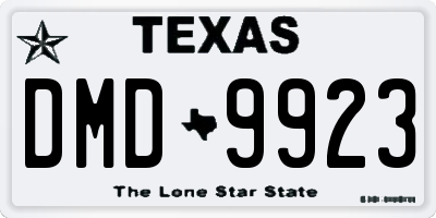 TX license plate DMD9923