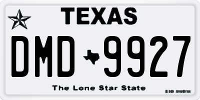 TX license plate DMD9927