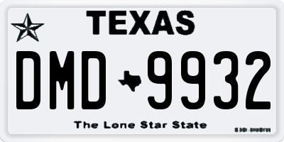 TX license plate DMD9932