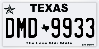 TX license plate DMD9933