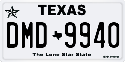 TX license plate DMD9940