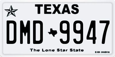 TX license plate DMD9947