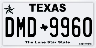 TX license plate DMD9960