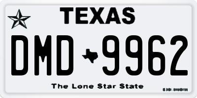 TX license plate DMD9962
