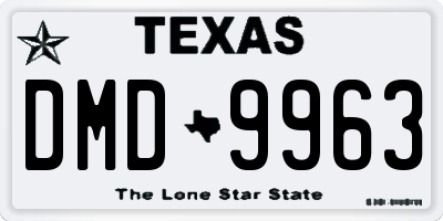 TX license plate DMD9963