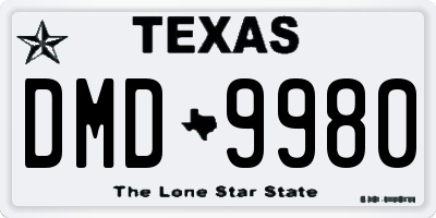 TX license plate DMD9980