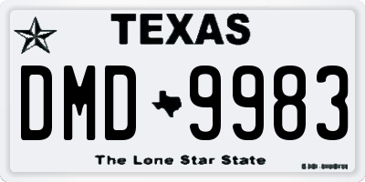 TX license plate DMD9983