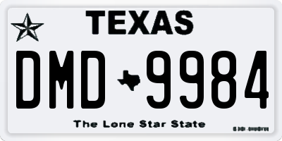 TX license plate DMD9984