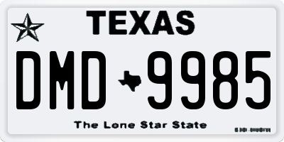 TX license plate DMD9985