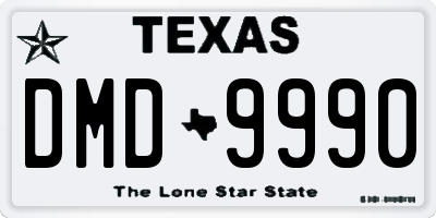 TX license plate DMD9990