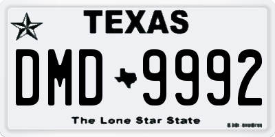 TX license plate DMD9992