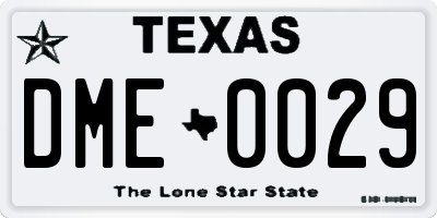 TX license plate DME0029