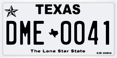 TX license plate DME0041