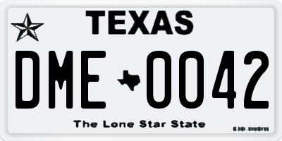 TX license plate DME0042