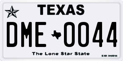 TX license plate DME0044