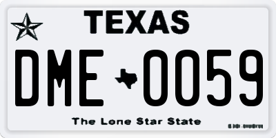 TX license plate DME0059
