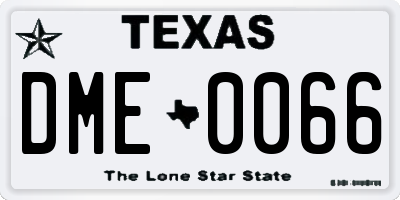 TX license plate DME0066