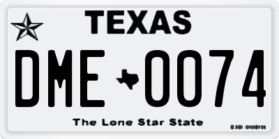 TX license plate DME0074