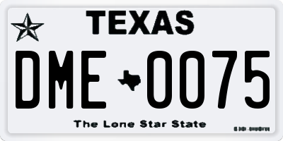 TX license plate DME0075