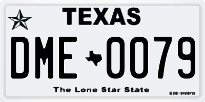 TX license plate DME0079