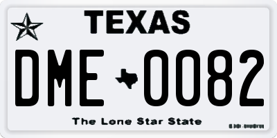 TX license plate DME0082