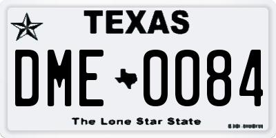 TX license plate DME0084