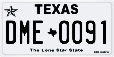 TX license plate DME0091