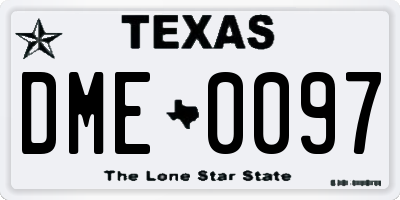 TX license plate DME0097