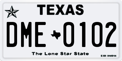 TX license plate DME0102