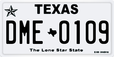 TX license plate DME0109