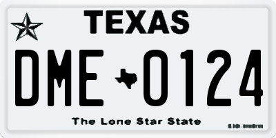 TX license plate DME0124