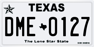 TX license plate DME0127