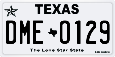 TX license plate DME0129