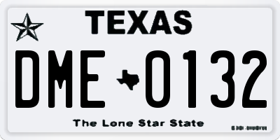 TX license plate DME0132