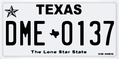 TX license plate DME0137