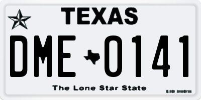 TX license plate DME0141