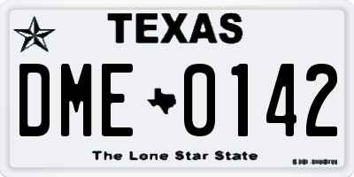 TX license plate DME0142