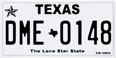 TX license plate DME0148