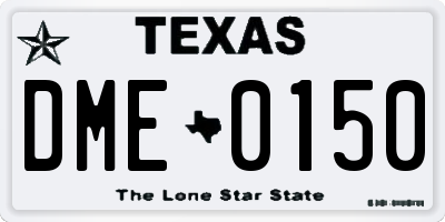 TX license plate DME0150