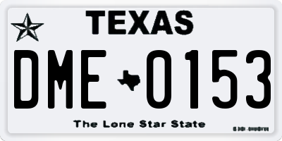 TX license plate DME0153