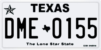 TX license plate DME0155